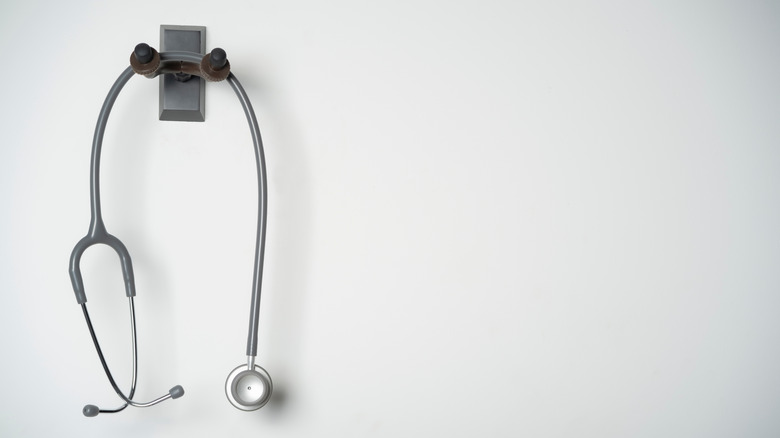 stethoscope hanging on hook