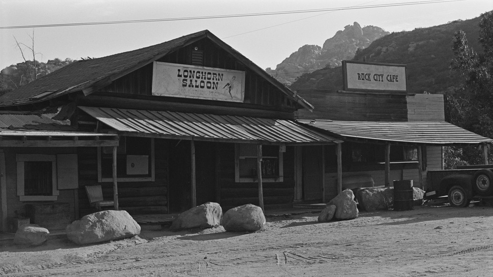 A movie set at Spahn Ranch