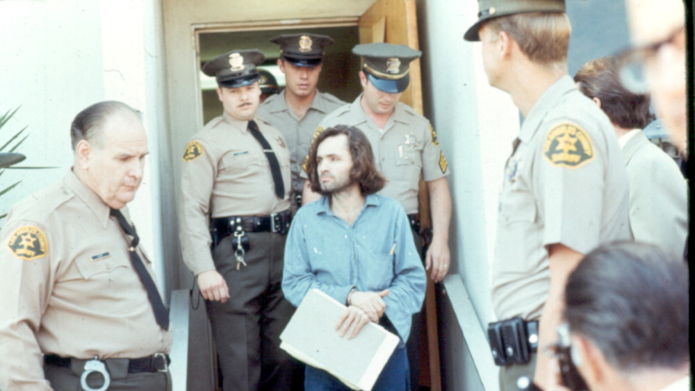 Charles Manson leaving the courthouse