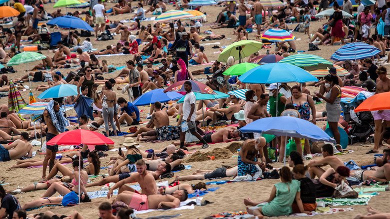 Crowded beach