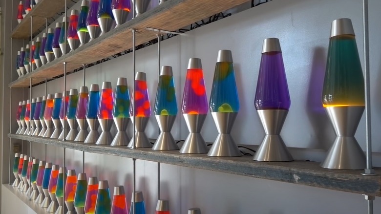 wall of lava lamps