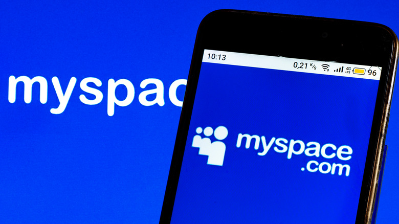 Myspace logo and phone