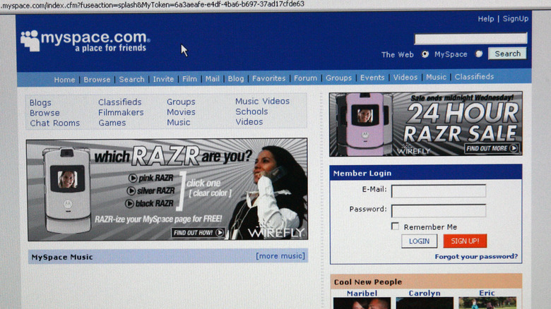 Myspace homepage