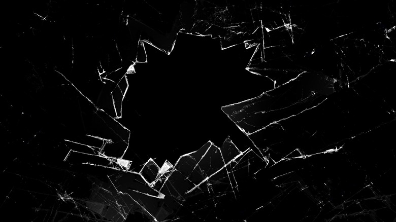 Hole emerges in shattered glass