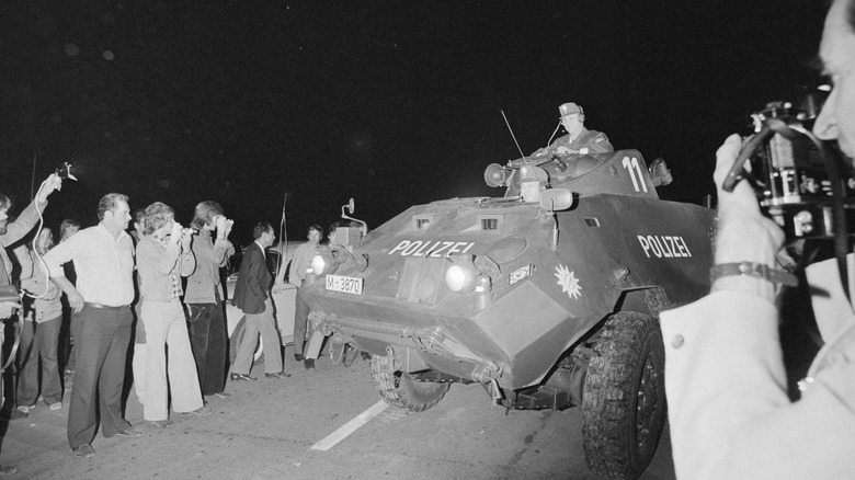 police armored vehicle at airfield