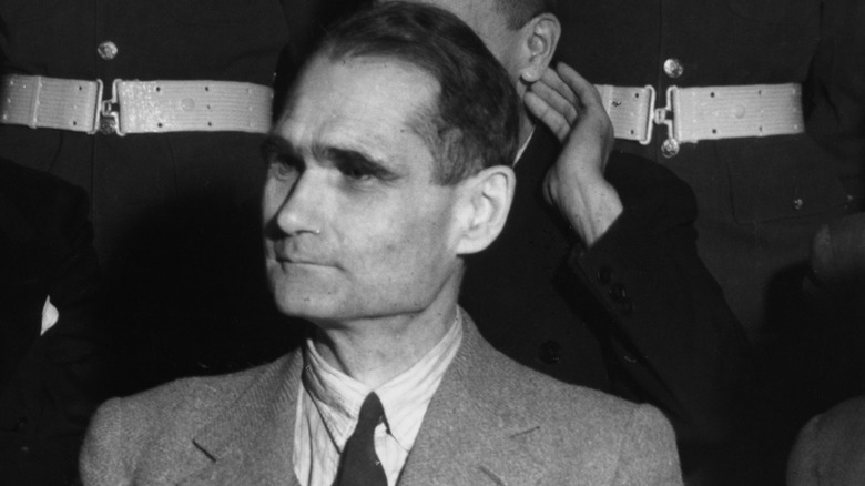 Rudolf Hess looks up