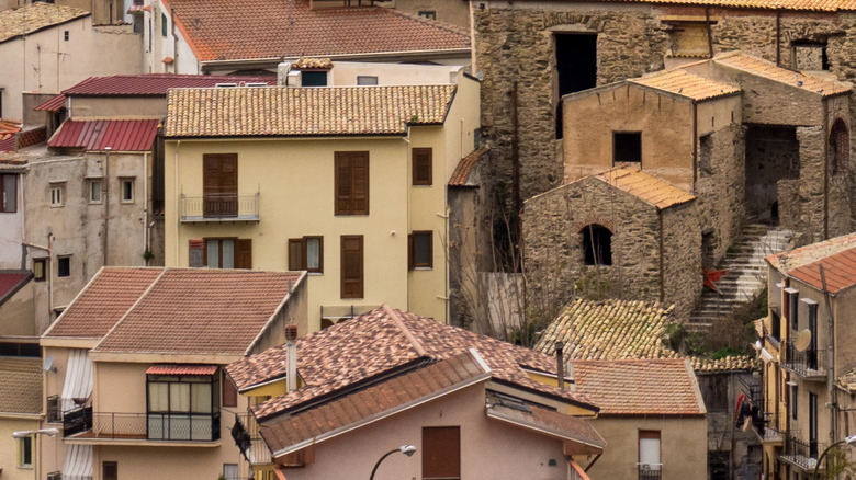 Brick houses italian town