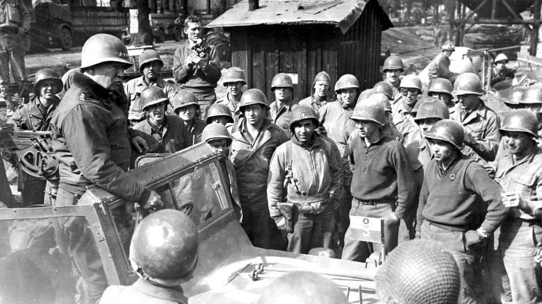 General Patton speaking to troops