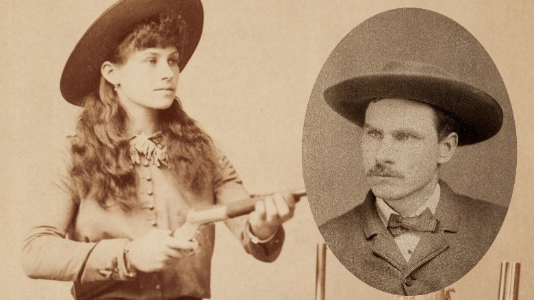 Annie Oakley and Frank Butler sepia promo photos