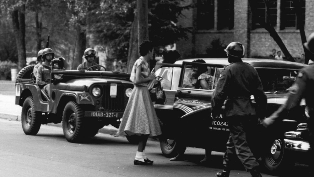 The Little Rock Nine arrive at Central High School