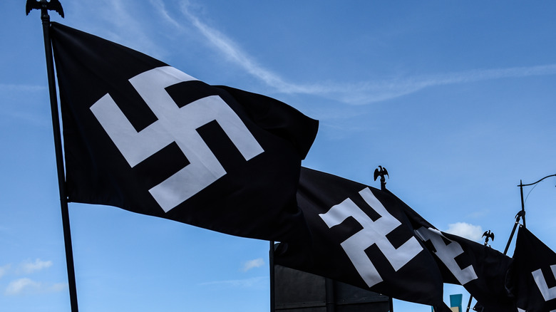 black swastika flags