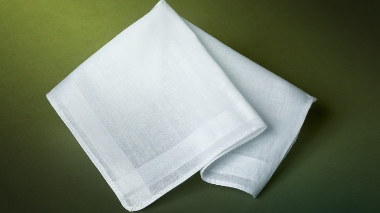 white handkerchief on a plain background