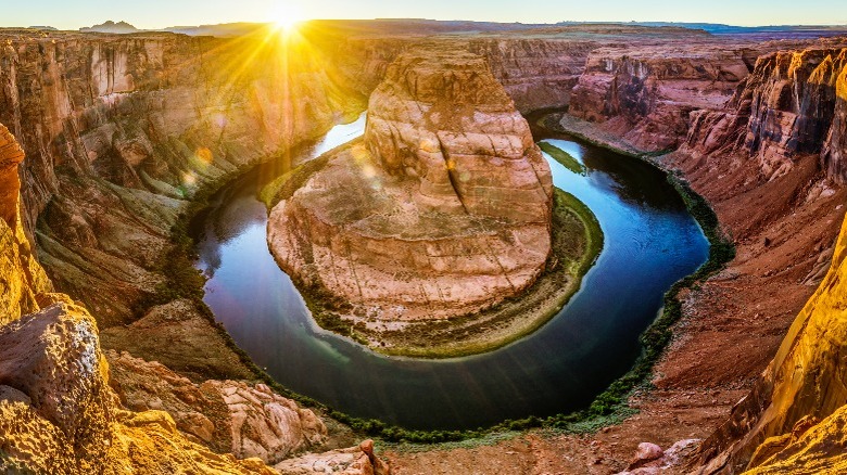 Colorado River at Horseshoe Bend at sunset