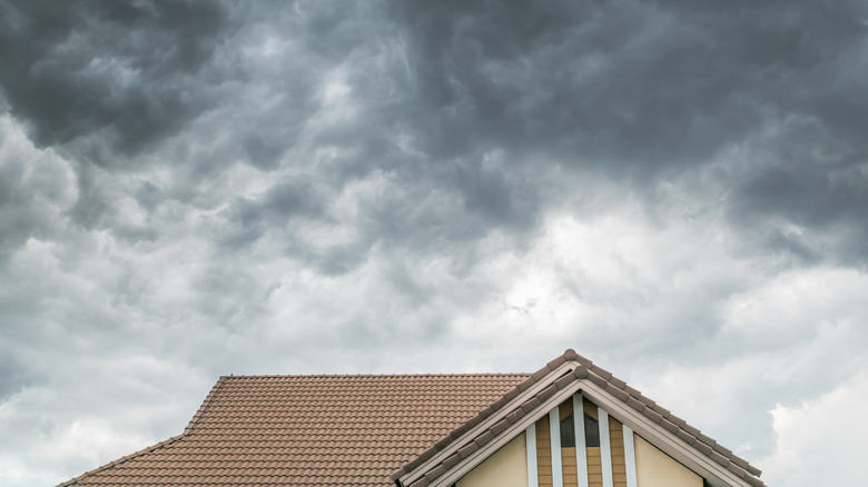 House with storm clouds