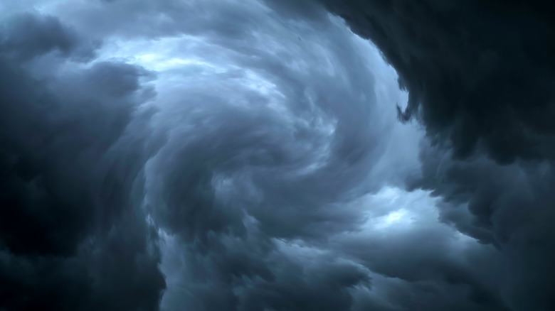 Blue tornado clouds