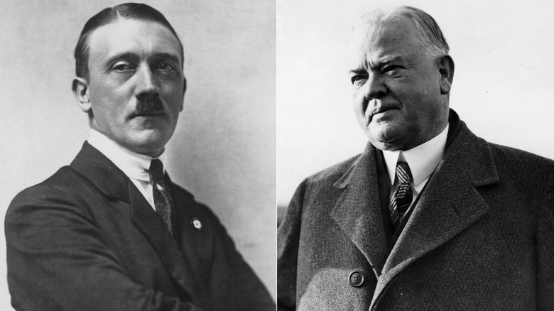 Hitler, Hoover frown and stare