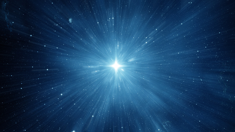 Bright star in space