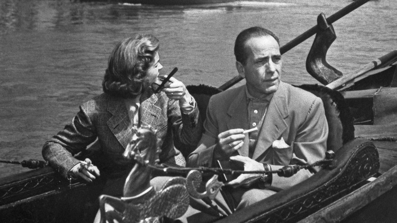 Bogart and Lauren Bacall enjoying a boat ride