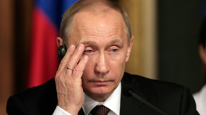 Vladimir Putin with earpiece