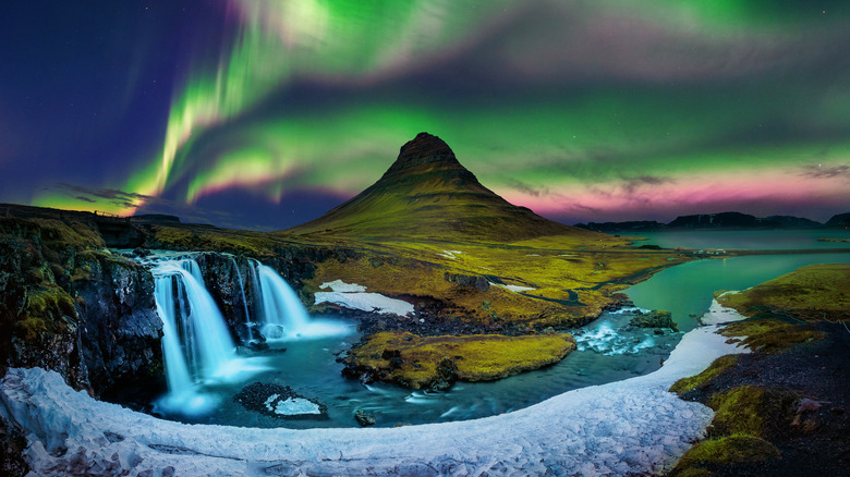 Aurora Borealis at Kirjufell, Iceland