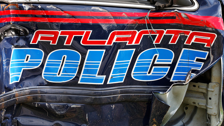 Wrecked Atlanta police car