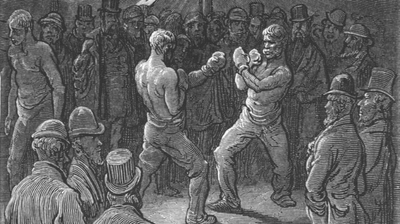 Sketch of Victorian Boxing match