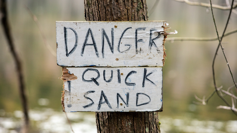 Kid's quicksand warning sign