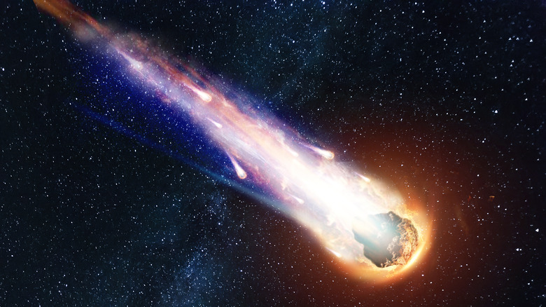 meteor burning in space