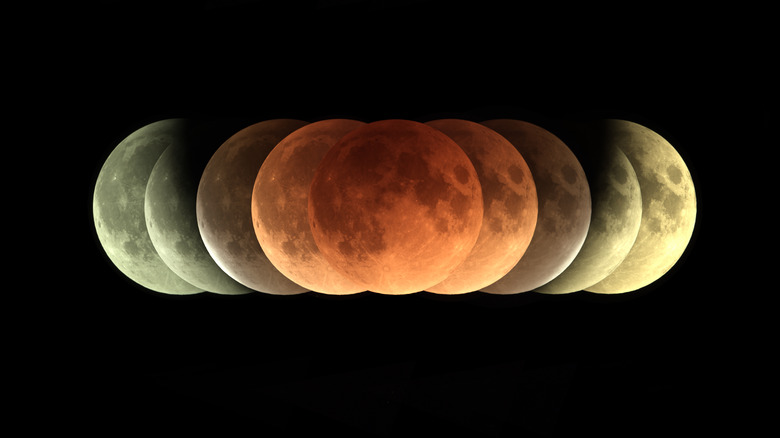 time lapse of a lunar eclipse