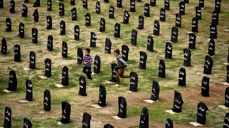 Halabja cemetery in Iraq