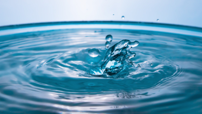 water puddle with droplets