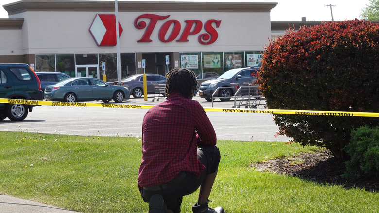 a mourner at the scene of the buffalo shooting