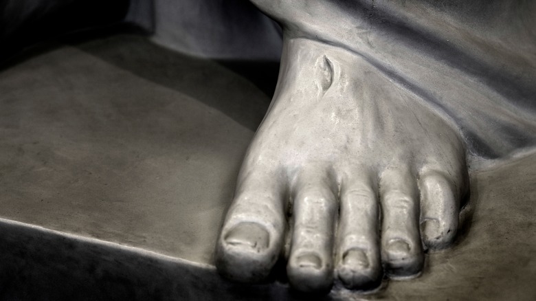 Jesus' foot with a nail wound