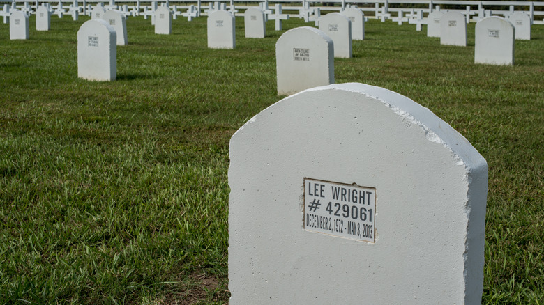 headstones at Angola Prison