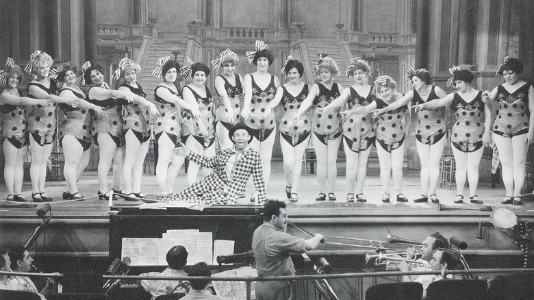 1929 film still comedian and dancers