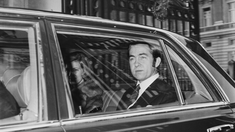 king constantine ii in car