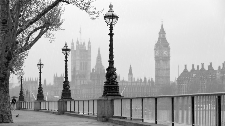 big ben in fog