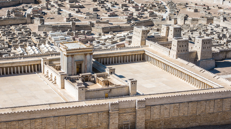 Aerial view of Second Temple Jerusalem model