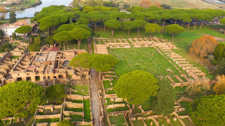 insulae ruins aerial view