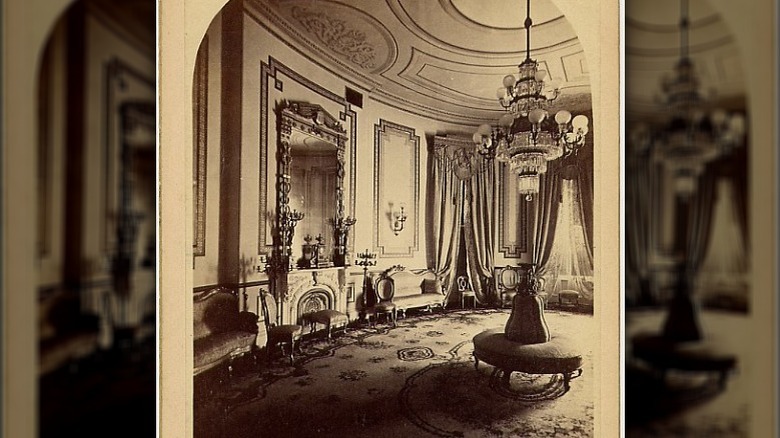 East wall of the Blue Room of the White House, looking south, c. 1875