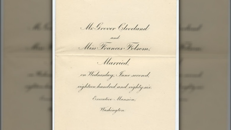 Grover Cleveland wedding announcement