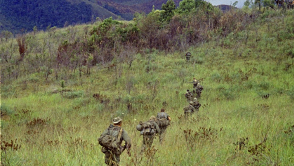 Soldiers on a mountain top 