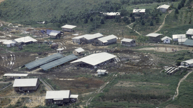 Aerial view of Jonestown after the bodies were removed