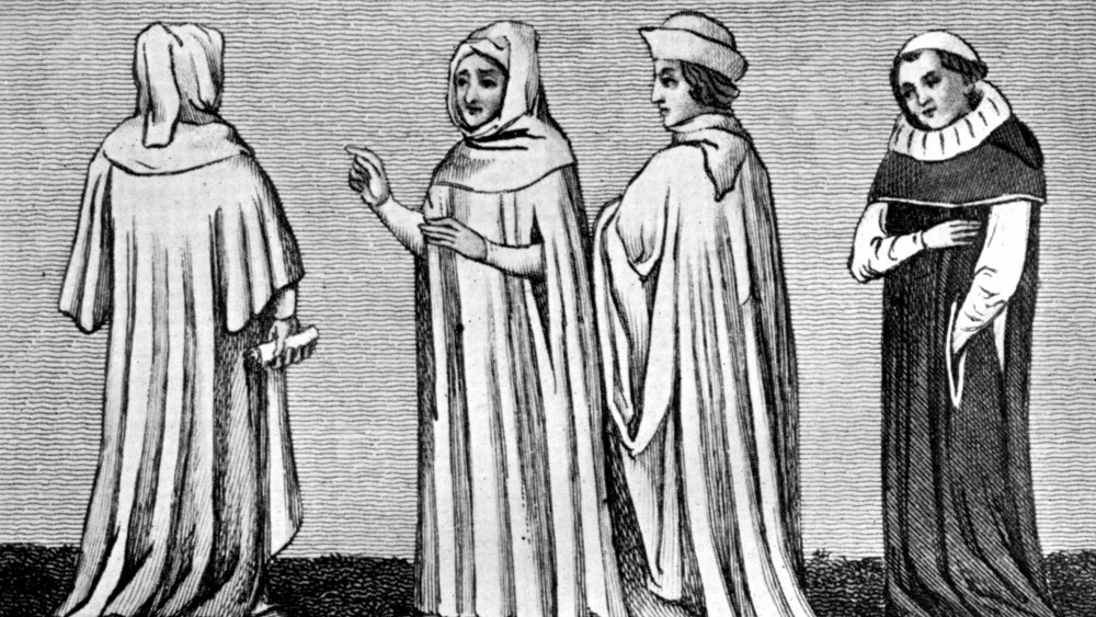 Medieval drawing of holy men.