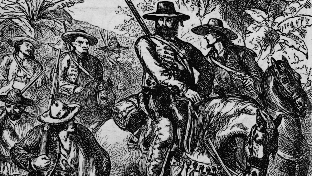 Illustration of Mexican troops during the Texas revolution 