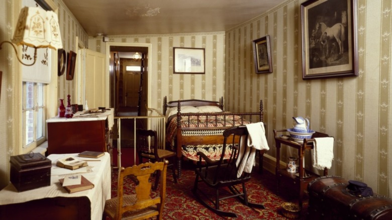 Bedroom at Petersen House, where President Abraham Lincoln died in 1865 