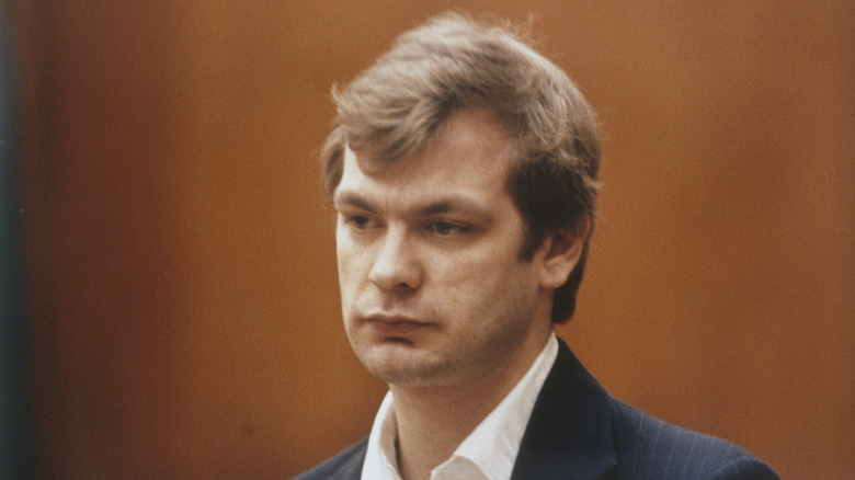 Jeffrey Dahmer looking vacant in court