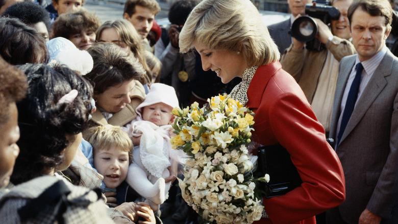 Princess Diana greeting the public