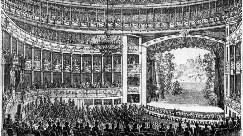 drawing of the interior of the bolshoi kamenny