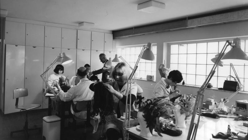 German people making wigs, 1965